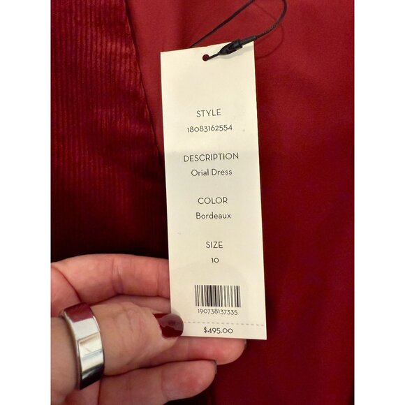 Veronica Beard Orial Corduroy Zip-Front Mini Dress in Burgundy NWT – Size 10 - Picture 6 of 10